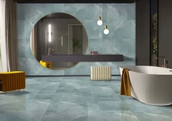 Carrelage sol / mur effet marbre turquoise ARMANI AQUA l.60 x L.120 cm Brilliant-Limcaro Best