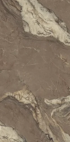 Carrelage sol / mur effet marbre BERRY BROWN l.60 x L.120 cm Brillant-Limcaro Outlet