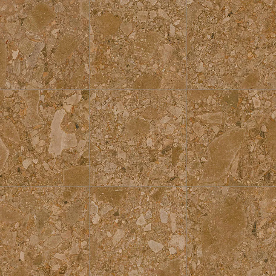 Carrelage sol / mur effet terrazzo marron 60x60 cm BROWN WASH-Aelle Carrelage Clearance
