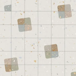 Eiffel art construction Carrelage sol / mur effet terrazzo 20x20 cm Croccante Barchetto Multicolor - Patchwork (vendu par boite de 1m2)