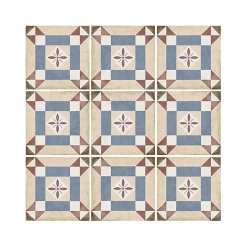 Carrelage sol / mur effet ciment motif coloré 20x20 cm ART NOUVEAU LYS COLOUR-Aelle Carrelage Clearance