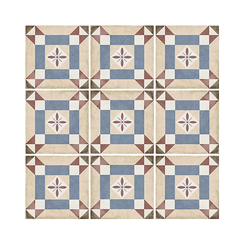 Carrelage sol / mur effet ciment motif coloré 20x20 cm ART NOUVEAU LYS COLOUR-Aelle Carrelage Clearance