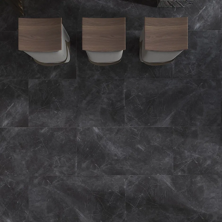 Limcaro Carrelage sol / mur effet marbre gris PULPIS NERO l.60 x L.120 cm Brillant