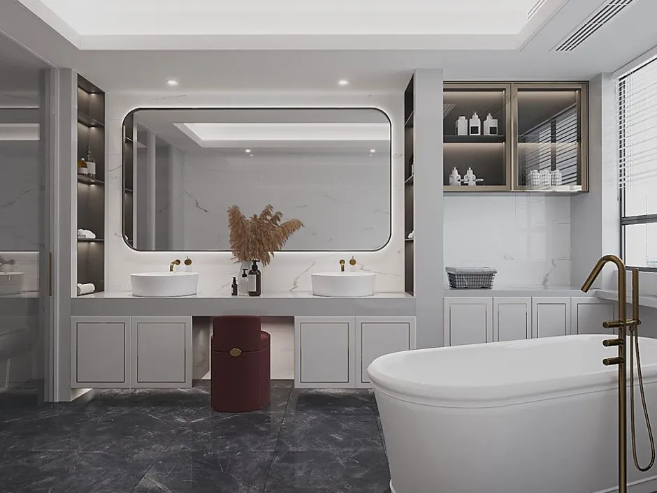 Limcaro Carrelage sol / mur effet marbre gris PULPIS NERO l.60 x L.120 cm Brillant