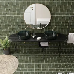 carrelage sol / mur effet zellige bejmat vert 6x24,6 cm mate ARGILE KAKHI-Aelle Carrelage Online