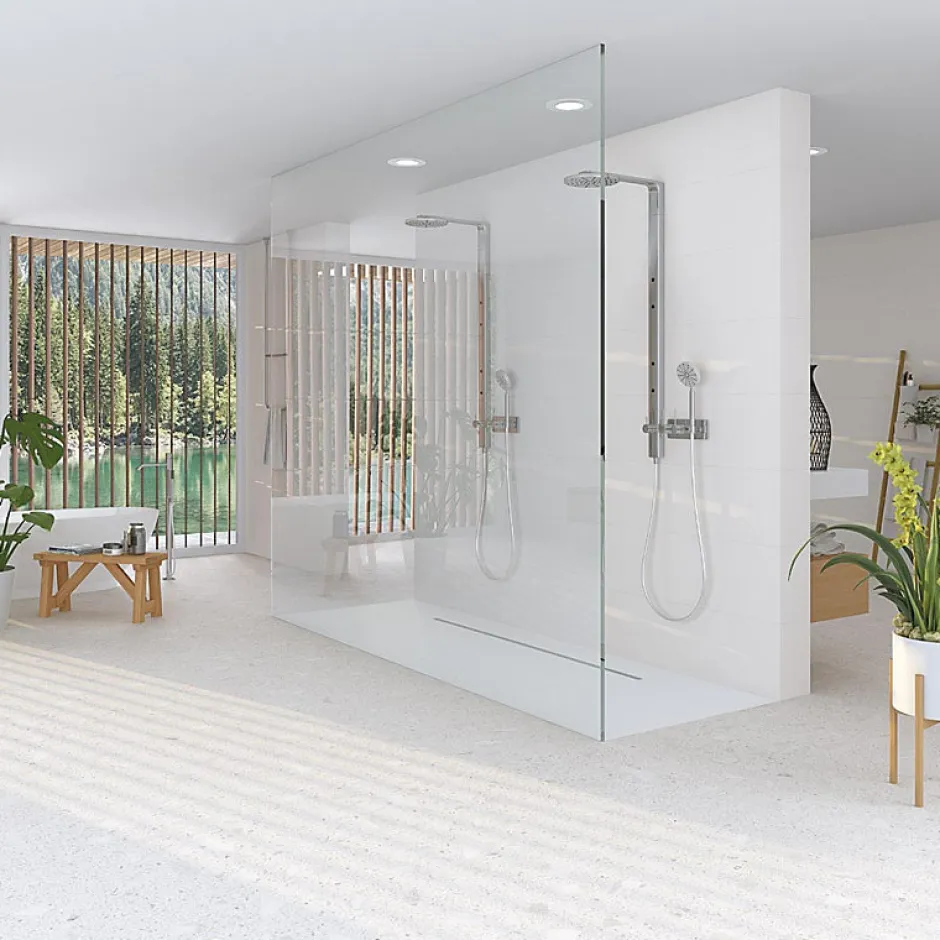 Eiffel art construction Carrelage sol / mur effet terrazzo blanc 80x80 cm MISCELA R NACAR(vendu par boite de 1.28m2)