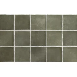 Aelle Carrelage carrelage sol / mur effet zellige bejmat vert 10x10 cm mate ARGILE KAKHI