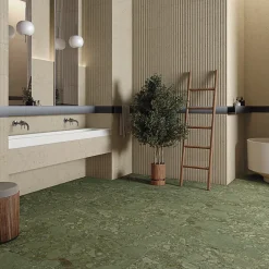 Carrelage sol / mur effet terrazzo vert 80x80 cm GREEN GIADA-Aelle Carrelage Online