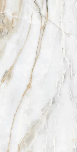 Limcaro Carrelage sol / mur effet marbre blanc CHINA GOLD l.60 x L.120 cm Brilliant