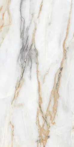 Limcaro Carrelage sol / mur effet marbre blanc CHINA GOLD l.60 x L.120 cm Brilliant