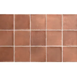 carrelage sol / mur effet zellige bejmat terracotta terre cuite 10x10 cm mate ARGILE COTTO-Aelle Carrelage Best