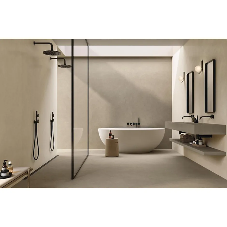 Aelle Carrelage Carrelage sol / mur effet béton ciré naturel 80x80 cm Boost natural Kaolin