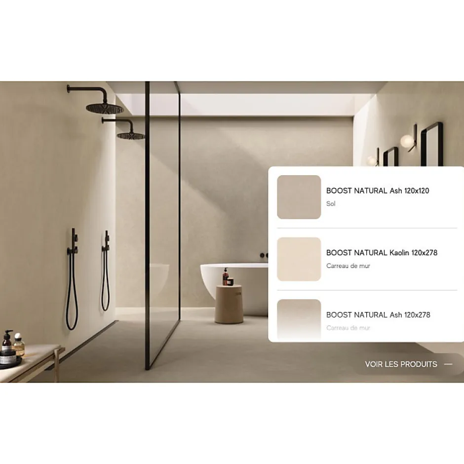 Aelle Carrelage Carrelage sol / mur effet béton ciré naturel 80x80 cm Boost natural Kaolin