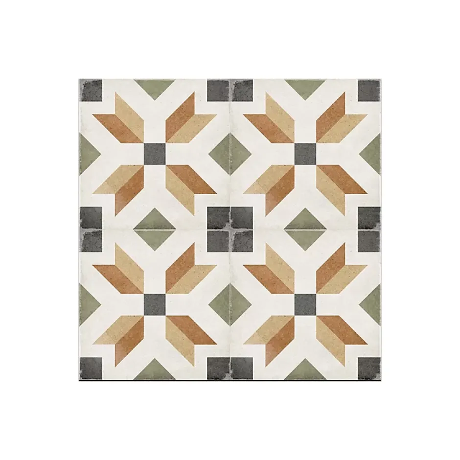 Aelle Carrelage Carrelage sol / mur effet ciment motif coloré 20x20 cm ART NOUVEAU EMPIRE COLOUR