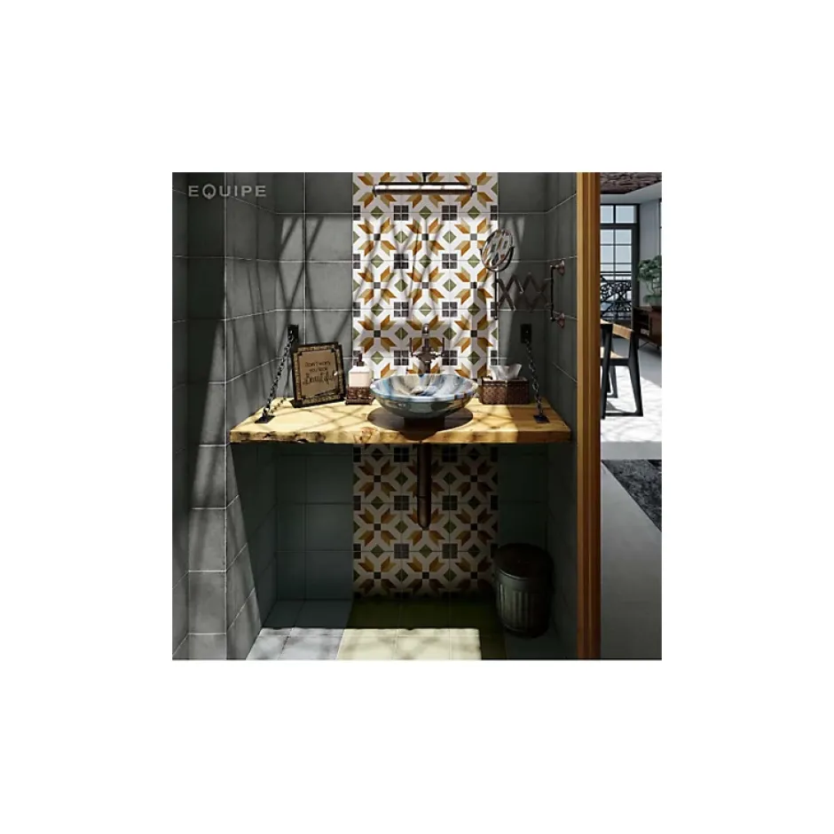 Aelle Carrelage Carrelage sol / mur effet ciment motif coloré 20x20 cm ART NOUVEAU EMPIRE COLOUR