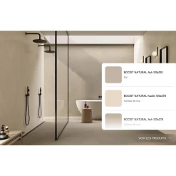 Aelle Carrelage Carrelage sol / mur effet béton ciré naturel 120x120 cm Boost natural Kaolin