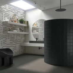 Carrelage sol / mur effet terrazzo grand format noir 80x80 cm MICRA R Grafito-Eiffel art construction