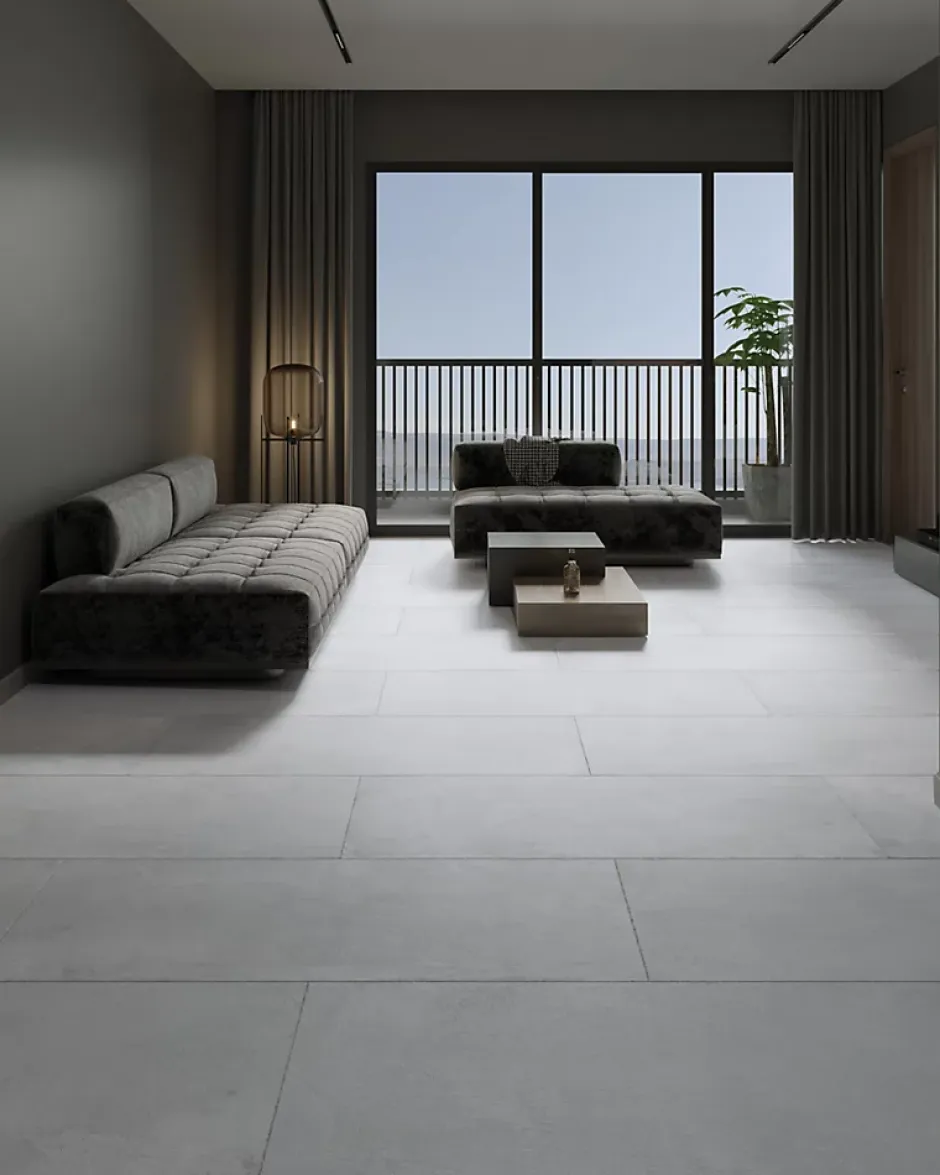 Limcaro Carrelage sol / mur effet béton gris EPOCH SILVER l.60 x L.120 cm Mat