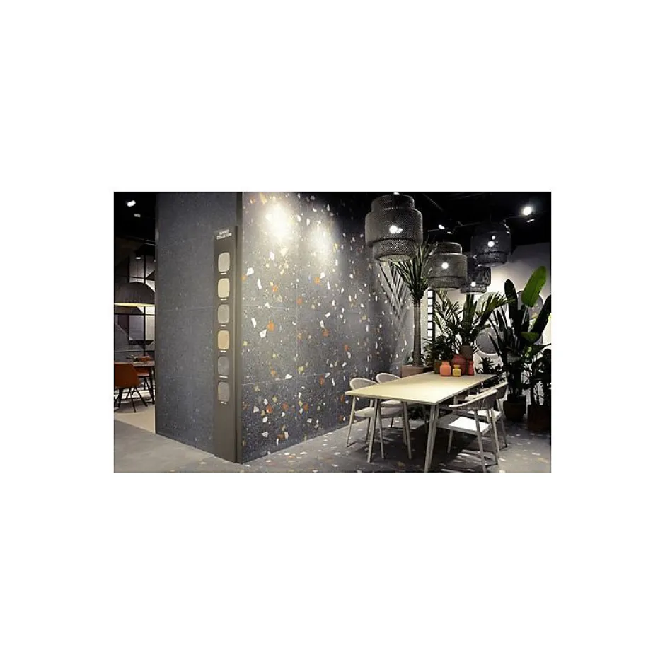 Carrelage sol / mur effet terrazzzo coloré 60x60 cm STRACCIATELLA GRAFITO(vendu par boite 1.44m2)-Eiffel art construction Discount