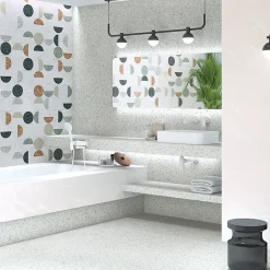 Aelle Carrelage Carrelage sol / mur effet terrazzo 80x80 cm NIZA-R gris