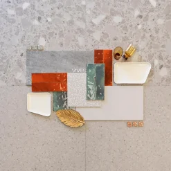 Aelle Carrelage Carrelage sol / mur effet terrazzo 80x80 cm NIZA-R gris