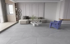 Limcaro Carrelage sol / mur effet marbre gris LAGOM GREY l.60 x L.120 cm Mat