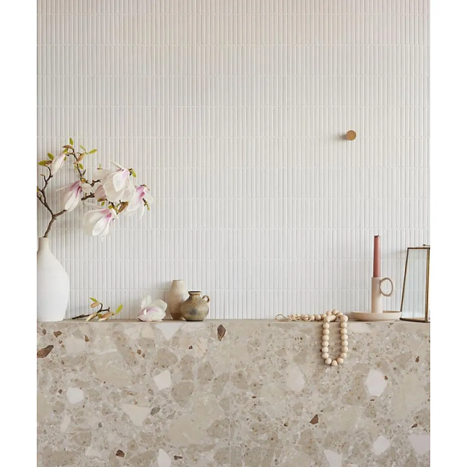 Carrelage sol / mur effet terrazzo brillant 80x80 cm MONACO R BEIGE PULIDO-Aelle Carrelage Discount