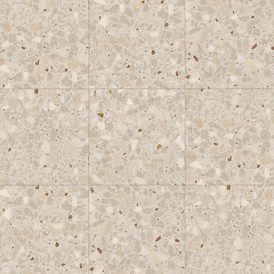 Carrelage sol / mur effet terrazzo brillant 80x80 cm MONACO R BEIGE PULIDO-Aelle Carrelage Discount