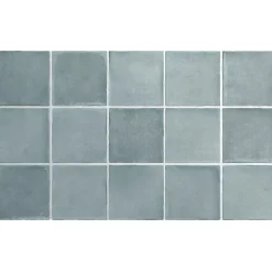 Aelle Carrelage carrelage sol / mur effet zellige bejmat bleu 10x10 cm mate ARGILE SKY