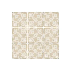 Aelle Carrelage Carrelage sol / mur effet ciment motif coloré 20x20 cm ART NOUVEAU LA RAMBLA BISCUIT