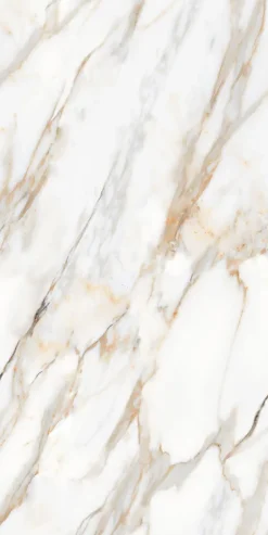 Limcaro Carrelage sol / mur effet marbre blanc ZEBRINO GOLD l.60 x L.120 cm Brillant