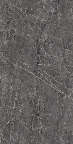 Carrelage sol / mur effet marbre anthracite TESSINO BLACK l.60 x L.120 cm Mat-Limcaro Outlet