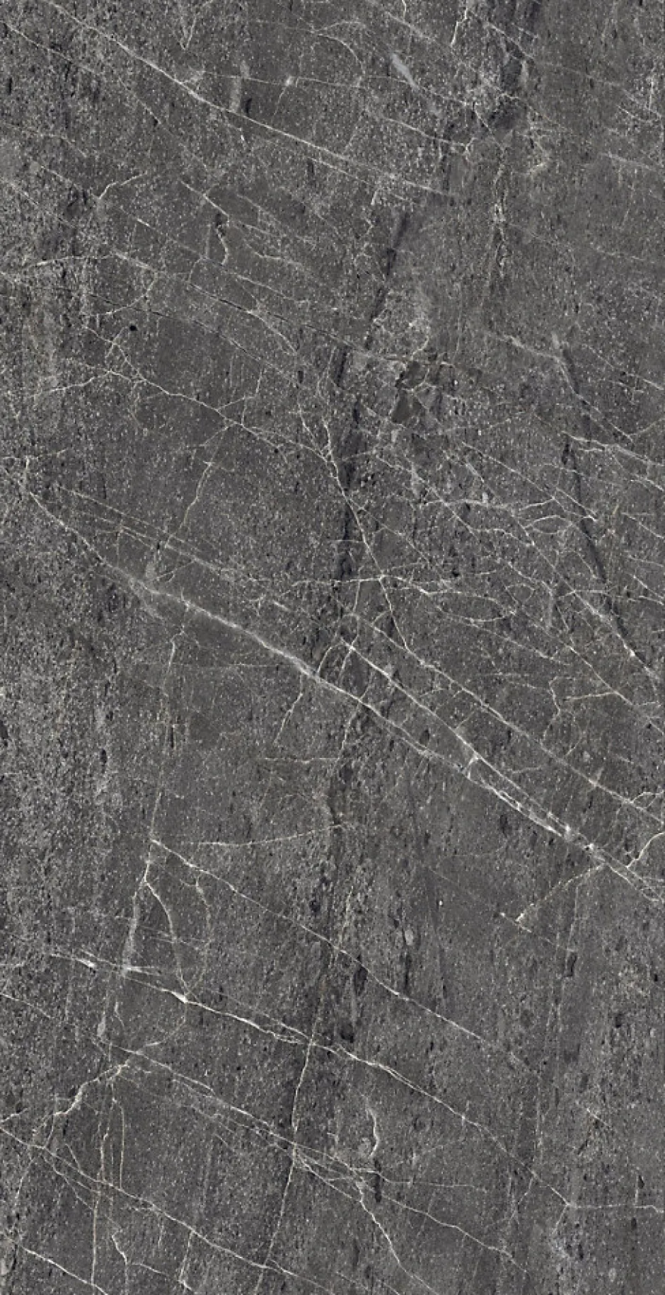 Carrelage sol / mur effet marbre anthracite TESSINO BLACK l.60 x L.120 cm Mat-Limcaro Outlet