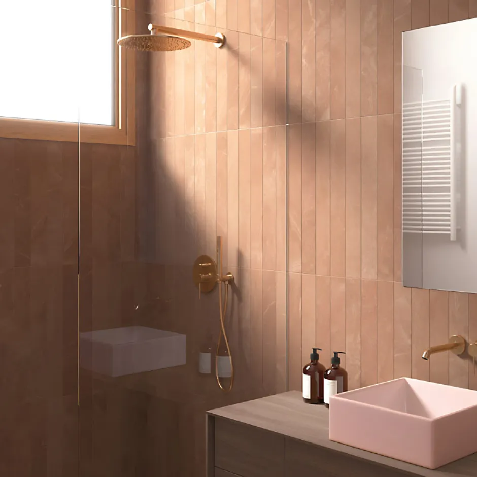 Aelle Carrelage carrelage sol / mur effet marbre terracotto 7,5x60 cm - MARMONIS COTTO