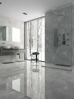 Limcaro Carrelage sol / mur effet marbre gris PULPIS GREY l.60 x L.120 cm Brillant