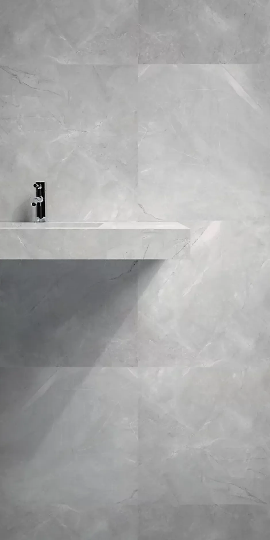 Limcaro Carrelage sol / mur effet marbre gris PULPIS GREY l.60 x L.120 cm Brillant