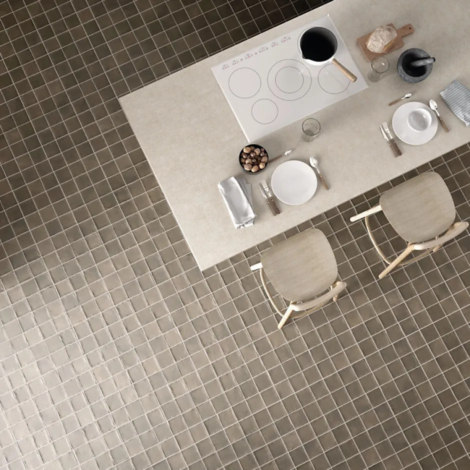 carrelage sol / mur effet zellige bejmat marron 10x10 cm mate ARGILE CACAO 10x10 cm-Aelle Carrelage