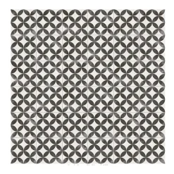 Carrelage sol / mur effet ciment motif rosace 20x20 cm KERALA NEGRO NASSAU-Aelle Carrelage Sale