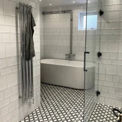 Carrelage sol / mur effet ciment motif rosace 20x20 cm KERALA NEGRO NASSAU-Aelle Carrelage Sale