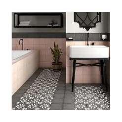 Carrelage sol / mur effet ciment motif gris foncé 20x20 cm ART NOUVEAU PADUA BLACK-Aelle Carrelage Discount