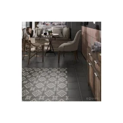 Carrelage sol / mur effet ciment motif gris foncé 20x20 cm ART NOUVEAU PADUA BLACK-Aelle Carrelage Discount