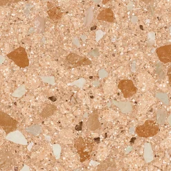 Aelle Carrelage Carrelage sol / mur effet terrazzo brillant 80x80 cm MONACO R ROJIZO PULIDO