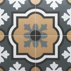 Carrelage sol / mur effet ciment à motif 20x20 cm RIVOLI - MONACO GRIS-Aelle Carrelage New