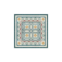 Aelle Carrelage Carrelage sol / mur effet ciment motif floral coloré 20x20 cm - CAPRICE SAINT TROPEZ
