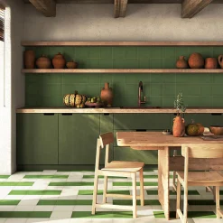 Carrelage sol / mur effet ciment uni vert 20x20 cm 1900 VERDE-Aelle Carrelage Discount