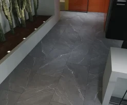 Carrelage sol / mur effet marbre gris LAGOM ANTHRACITE l.60 x L.120 cm Mat-Limcaro