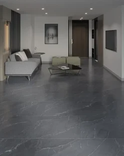 Carrelage sol / mur effet marbre gris LAGOM ANTHRACITE l.60 x L.120 cm Mat-Limcaro