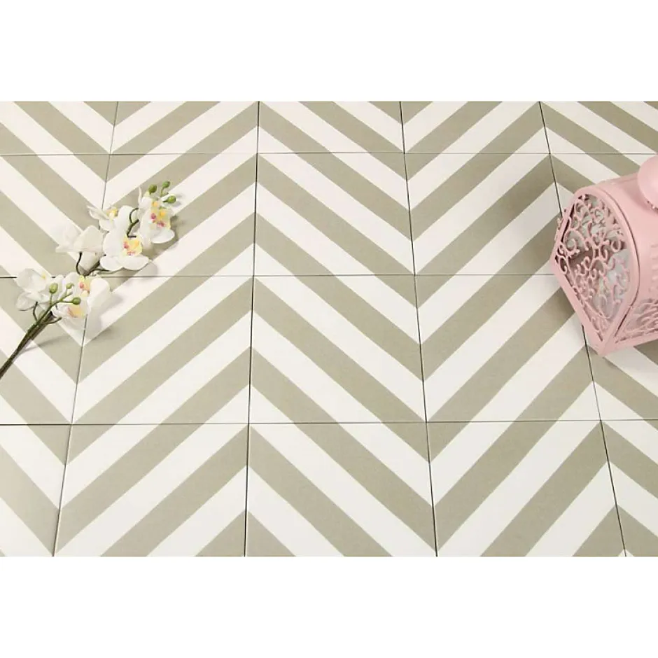 Carrelage sol / mur effet ciment vert 20x20 cm MAORI GOROKA MUSGO-Aelle Carrelage New