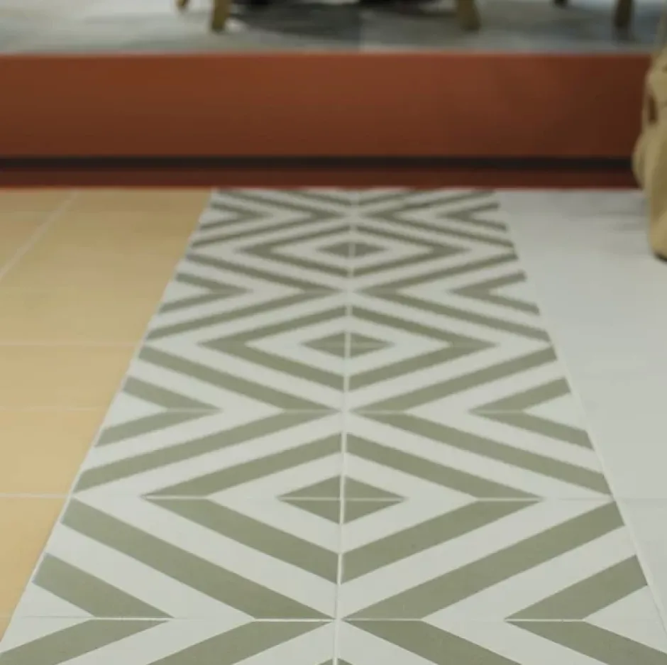 Carrelage sol / mur effet ciment vert 20x20 cm MAORI GOROKA MUSGO-Aelle Carrelage New