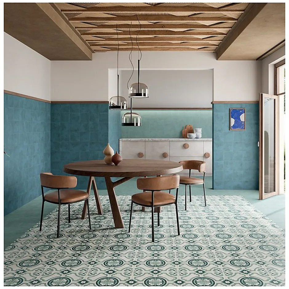 Carrelage sol / mur effet ciment vieilli bleu 20x20 cm TERRA ART OCEANO 20x20 cm-Aelle Carrelage New